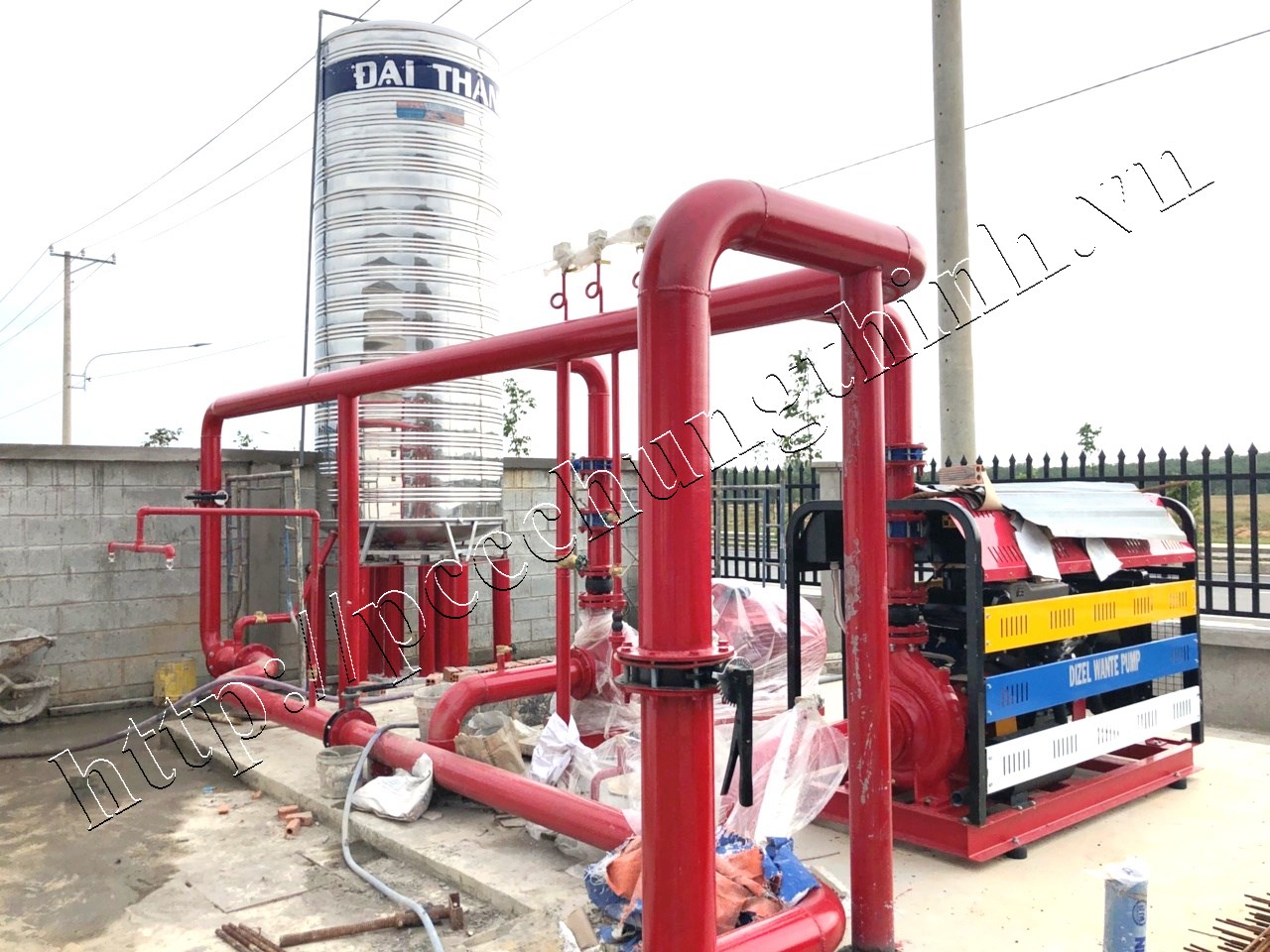 THI CÔNG LẮP ĐẶT HỆ THỐNG CỤM BƠM CHỮA CHÁY